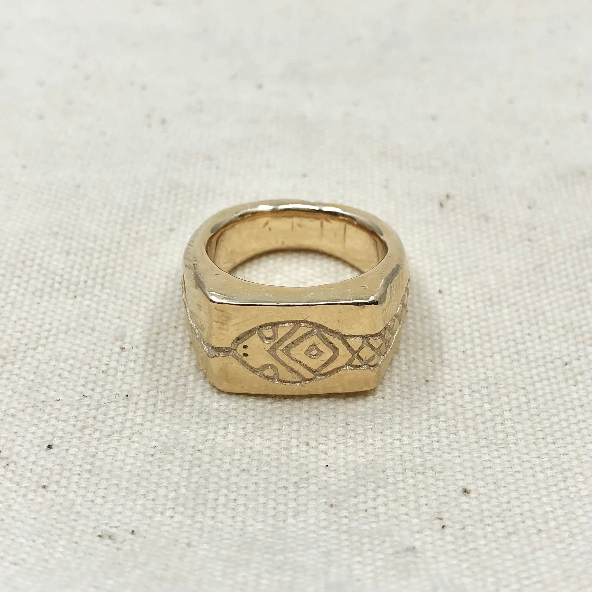 Gold Slither Signet Ring