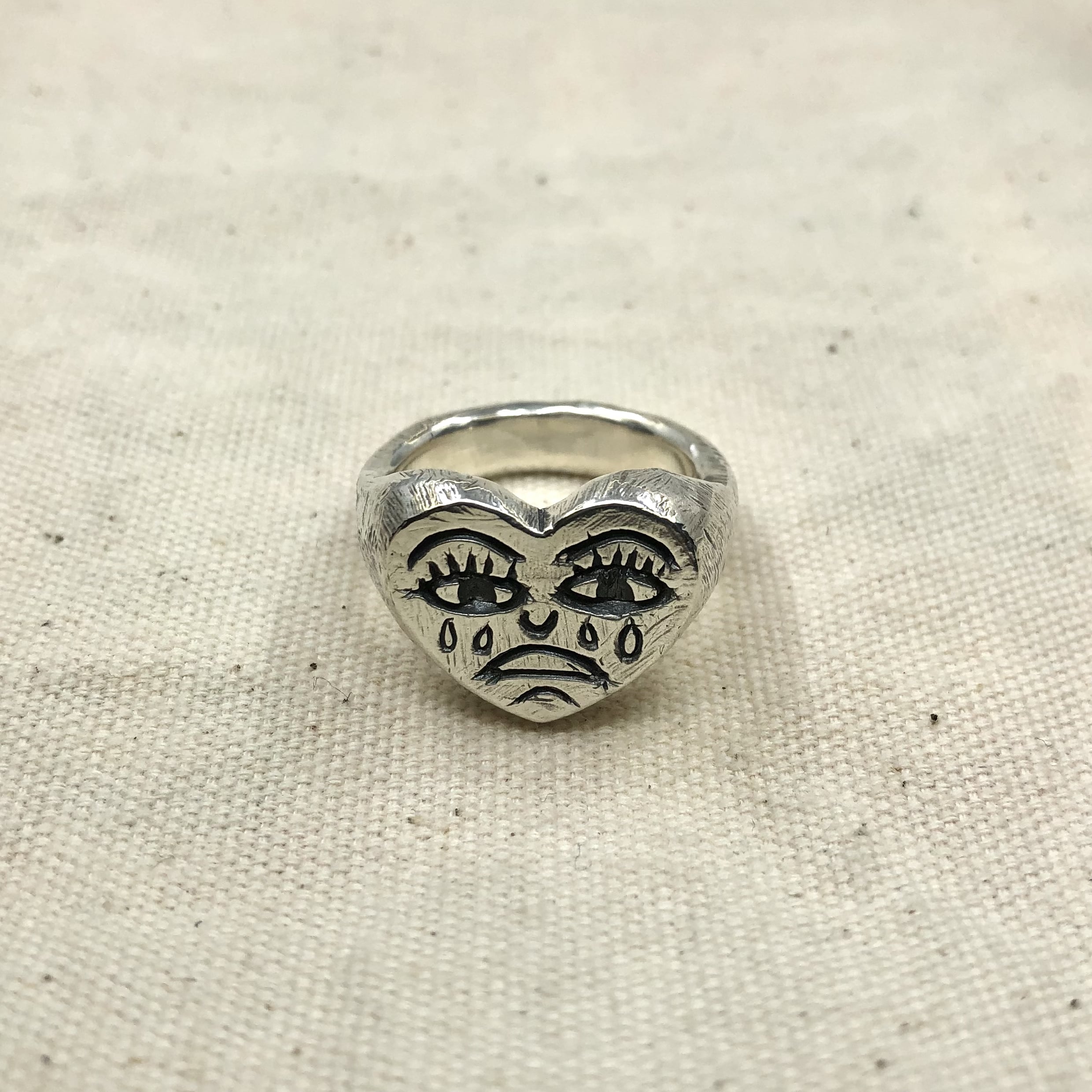 Crying Heart Signet Ring