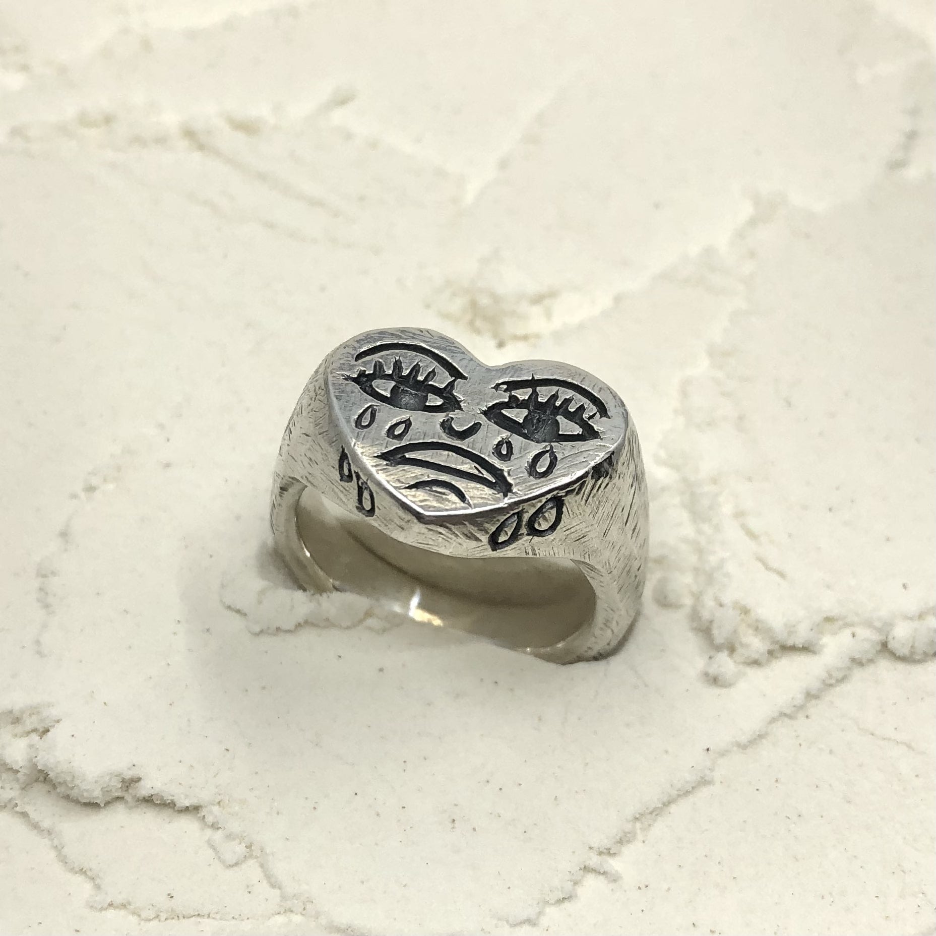 Crying Heart Signet Ring