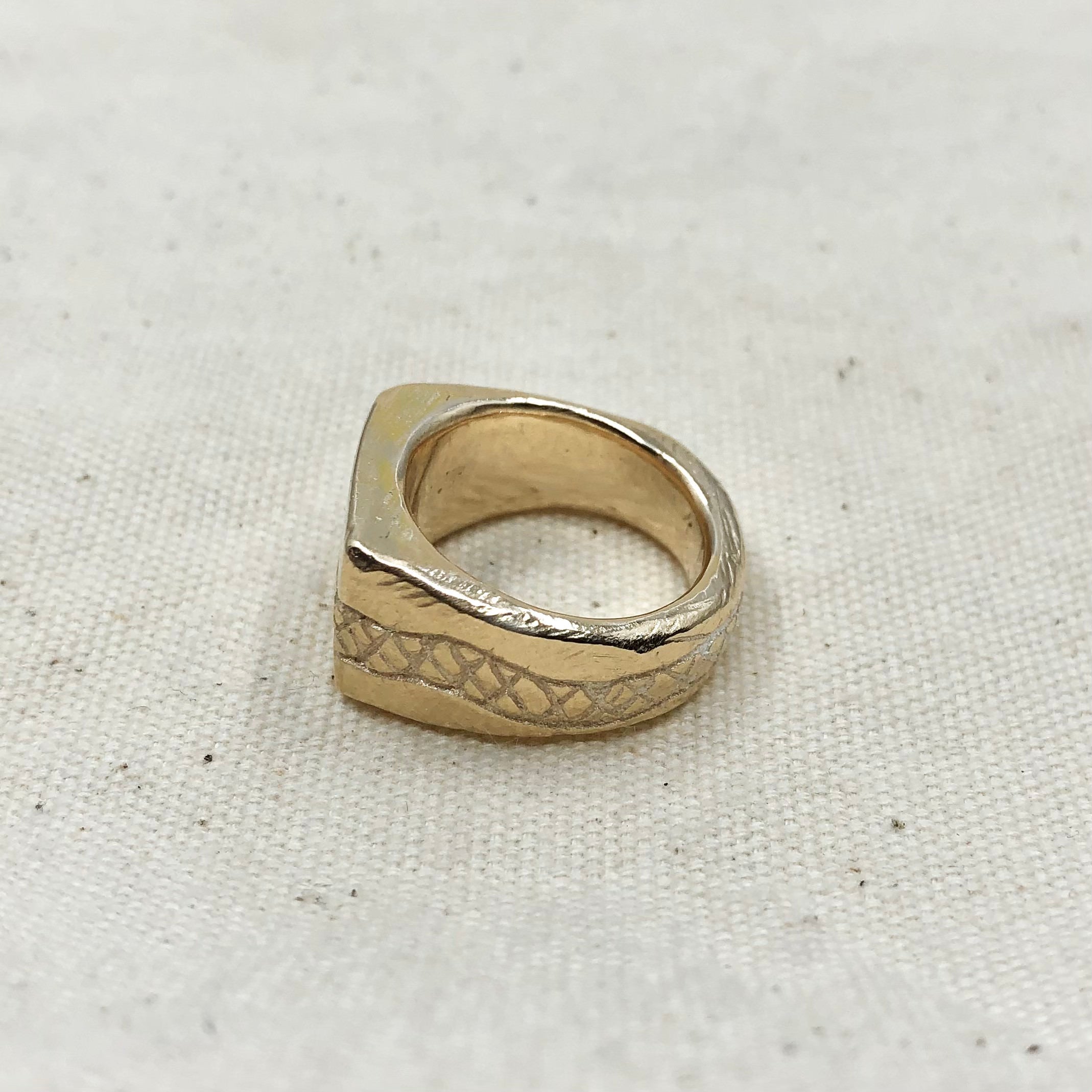 Gold Slither Signet Ring