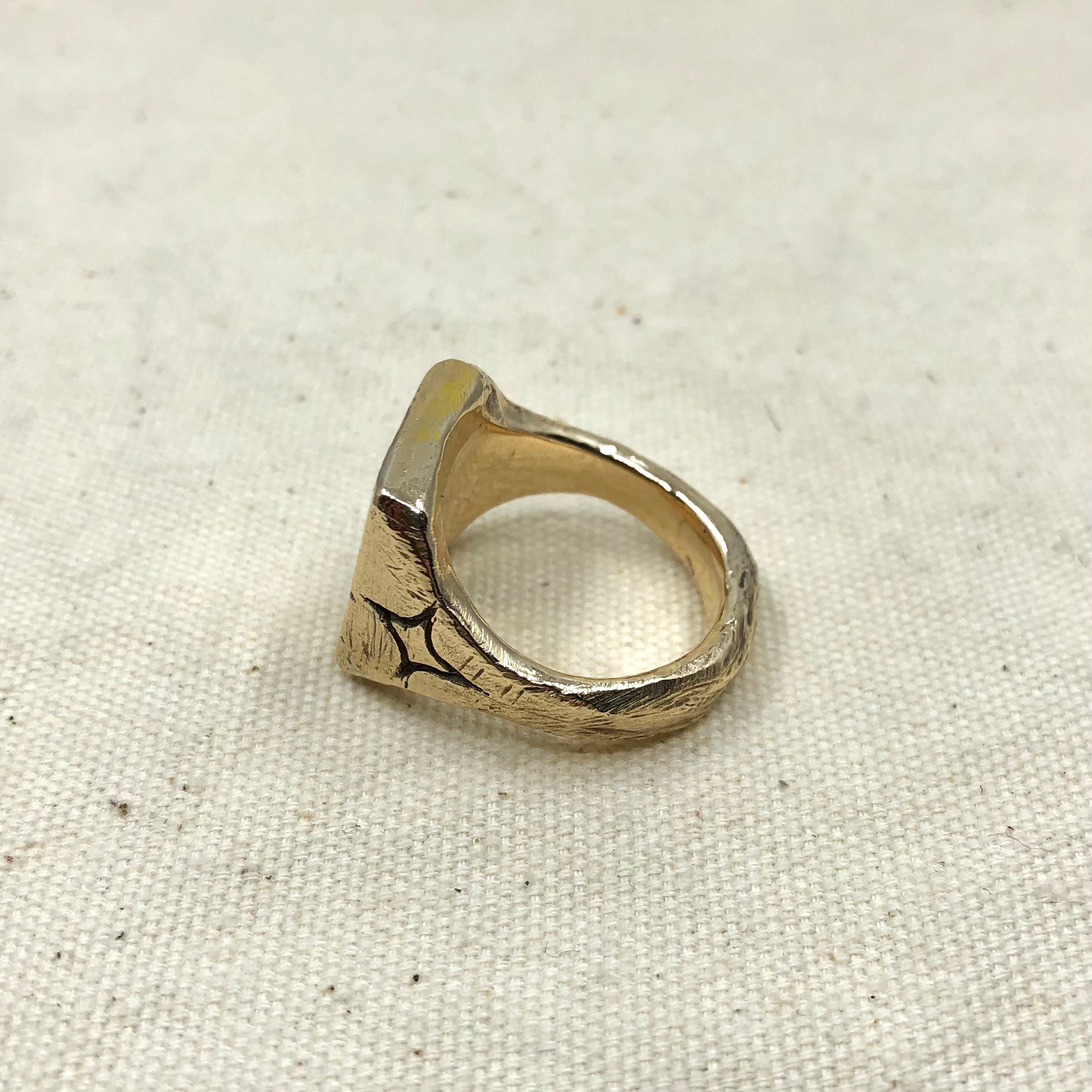 Gold Wild West Signet Ring